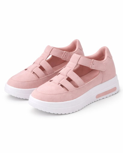 Sneakers donna platform con fascette traforate