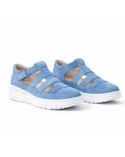 Sneakers donna platform con fascette traforate