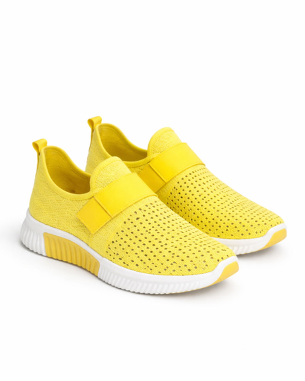 Scarpe da ginnastica slip-on da donna in mesh traforato con fascia elastica