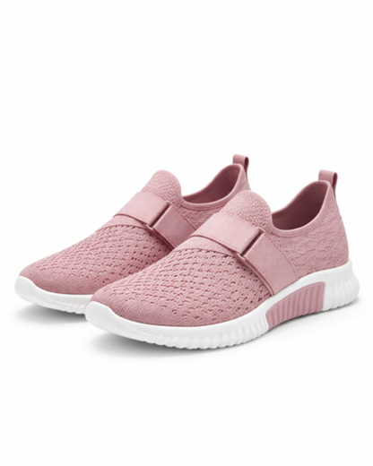 Scarpe da ginnastica slip-on da donna in mesh traforato con fascia elastica