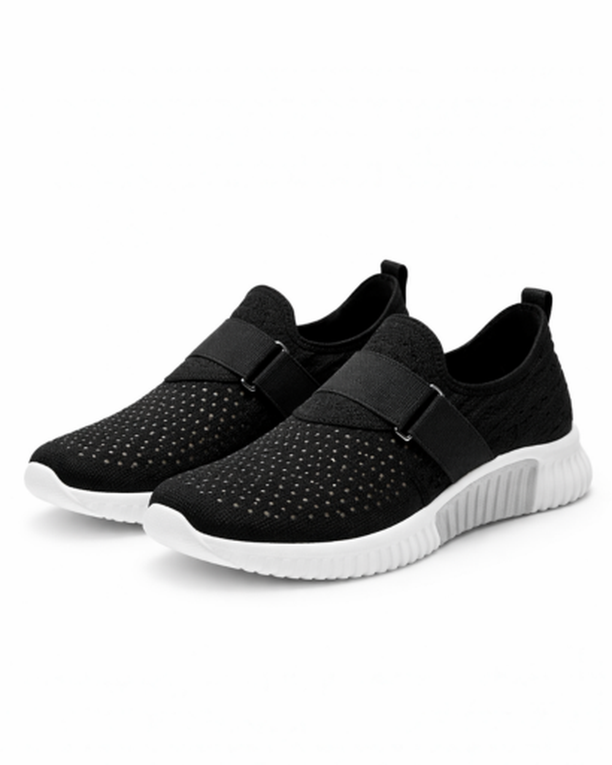 Scarpe da ginnastica slip-on da donna in mesh traforato con fascia elastica