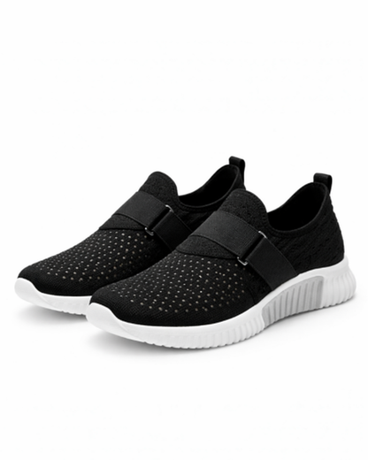 Scarpe da ginnastica slip-on da donna in mesh traforato con fascia elastica