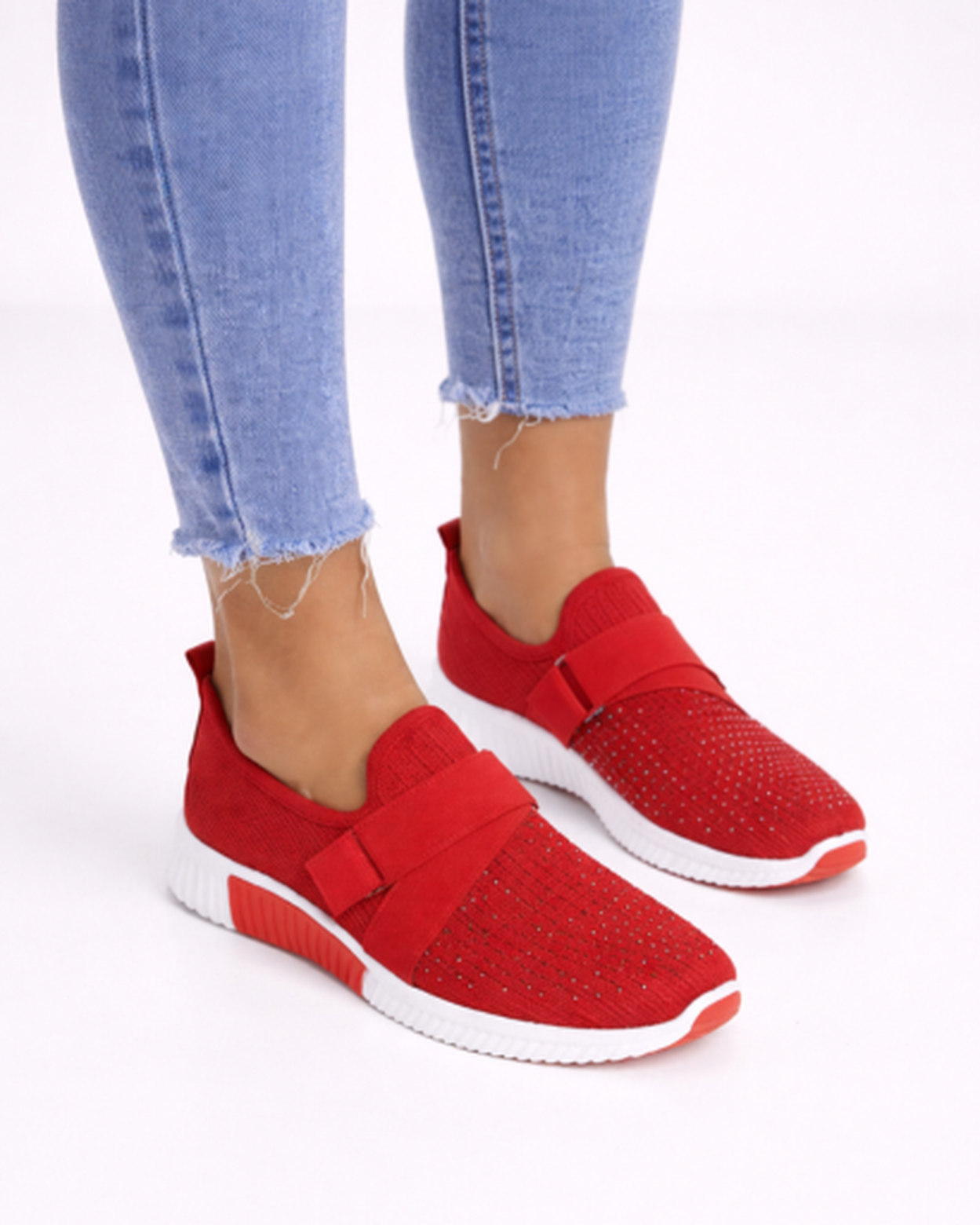 Scarpe da ginnastica slip-on da donna in mesh traforato con fascia elastica