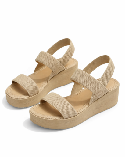 Sandali con zeppa da donna cinturini elastici suola platform