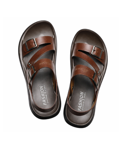 Sandali da Uomo con Cinturini e Fibbie Stile Minimalista