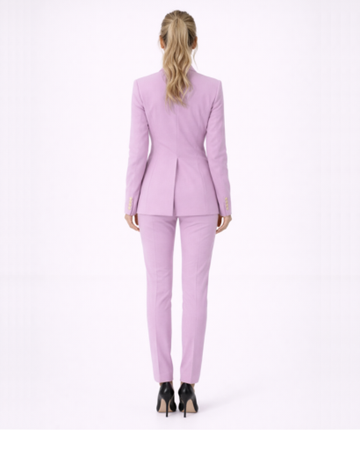 Tailleur Femme Blazer Croisé Pantalon Ajusté Élégant