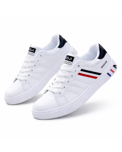 Sneakers Basse da Uomo con Lacci e Fasce Laterali a Contrasto