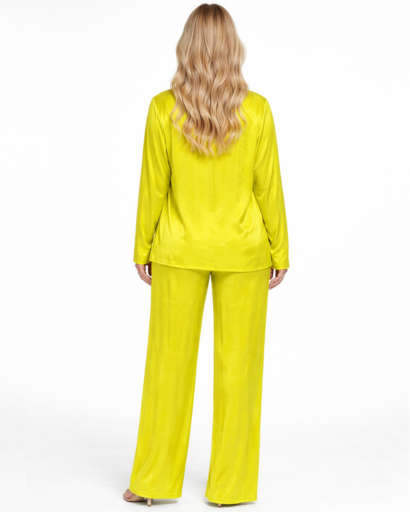 Completo donna camicia e pantaloni fluidi a gamba larga confortevole