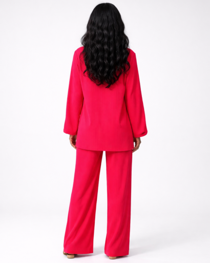 Completo donna camicia e pantaloni fluidi a gamba larga confortevole