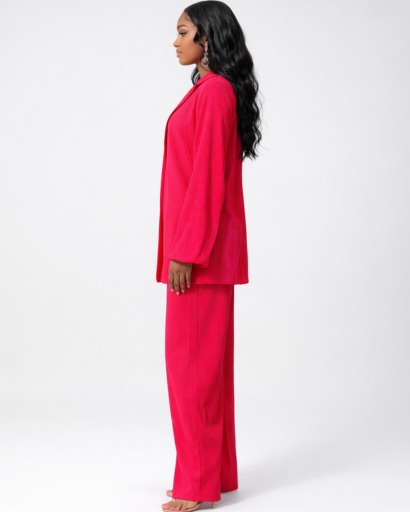 Completo donna camicia e pantaloni fluidi a gamba larga confortevole