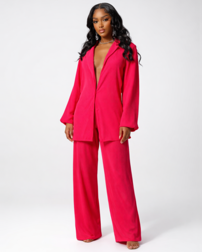 Completo donna camicia e pantaloni fluidi a gamba larga confortevole