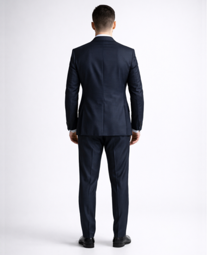 Abito 3 pezzi slim fit con gilet e risvolti a contrasto