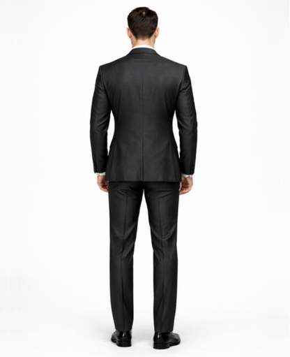 Abito 3 pezzi slim fit con gilet e risvolti a contrasto