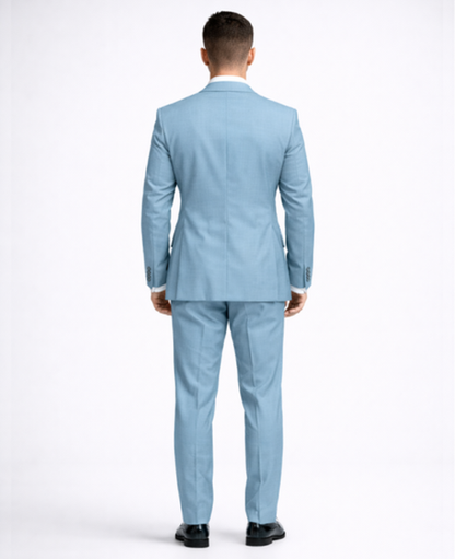 Abito 3 pezzi slim fit con gilet e risvolti a contrasto